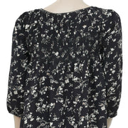 Denim & Supply Ralph Lauren Printed Buttondown Blouse Black Top L