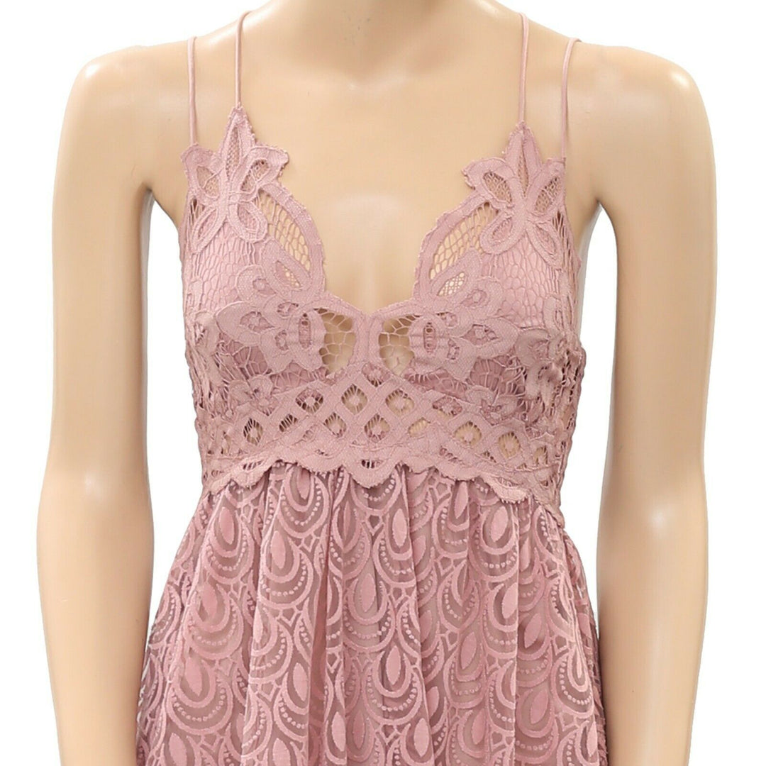 Free People NWT Adella Slip hotsell Dress FP One Mini Boho Sleeveless Lace Rose Sm New