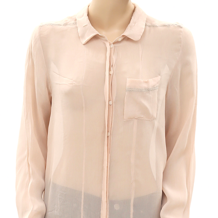 Day Birger ET Mikkelsen Sheer Peach Tunic Shirt Top