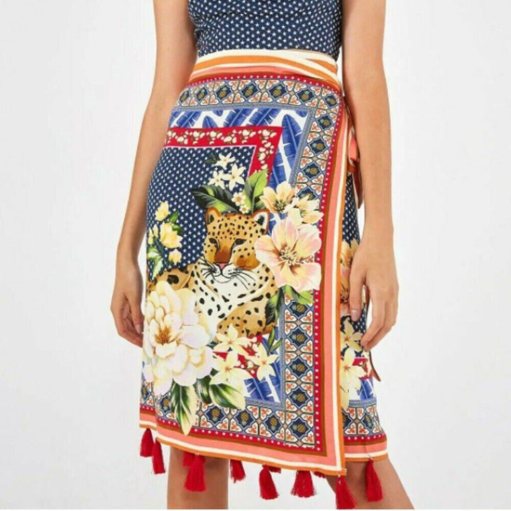 Farm Rio Anthropologie Bossa Nossa Wrap Midi Skirt