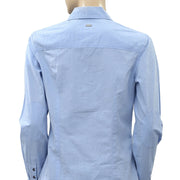 S.Oliver 纯蓝色衬衫束腰上衣