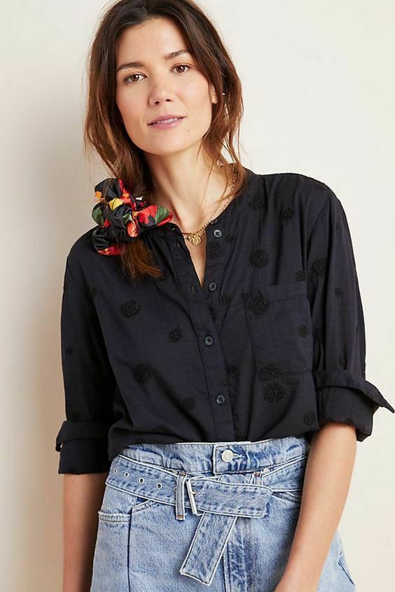 Anthropologie Pilcro & The Letterpress The Whitney Trapeze Buttondown Top