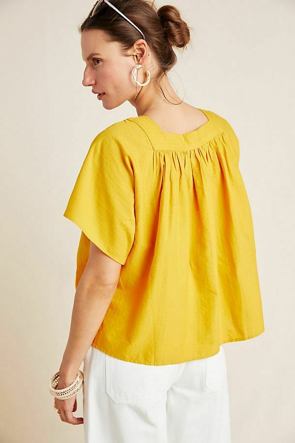 Frye x Anthropologie Marin Yellow Blouse Top