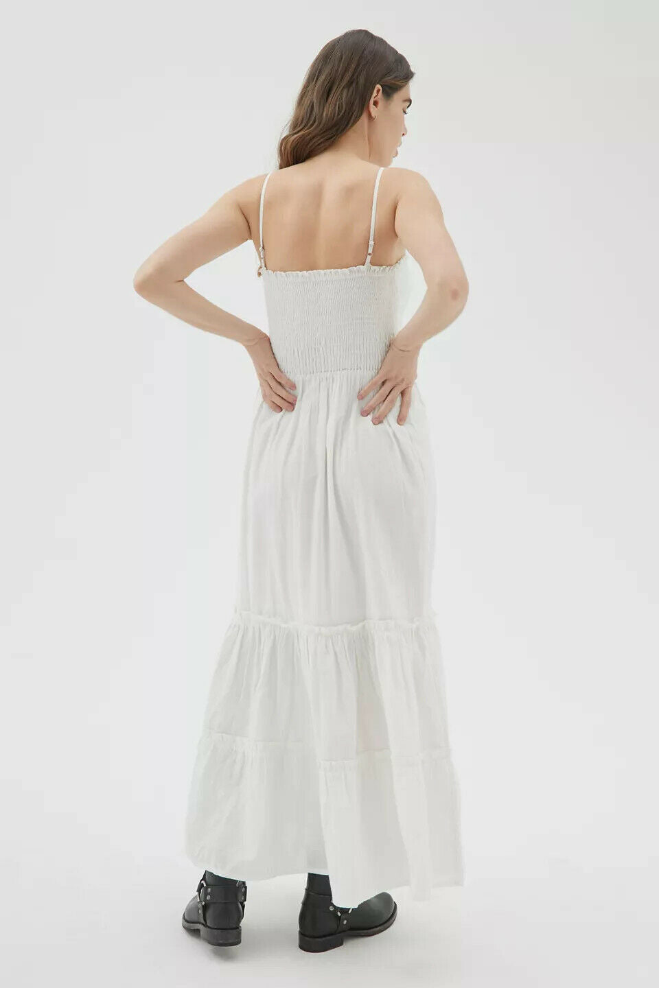 Urban Outfitters UO Athena Smocked Midi Dress White Chocolate Couture Urban Outfitters UO Athena Smocked Midi Dress White Chocolate Couture