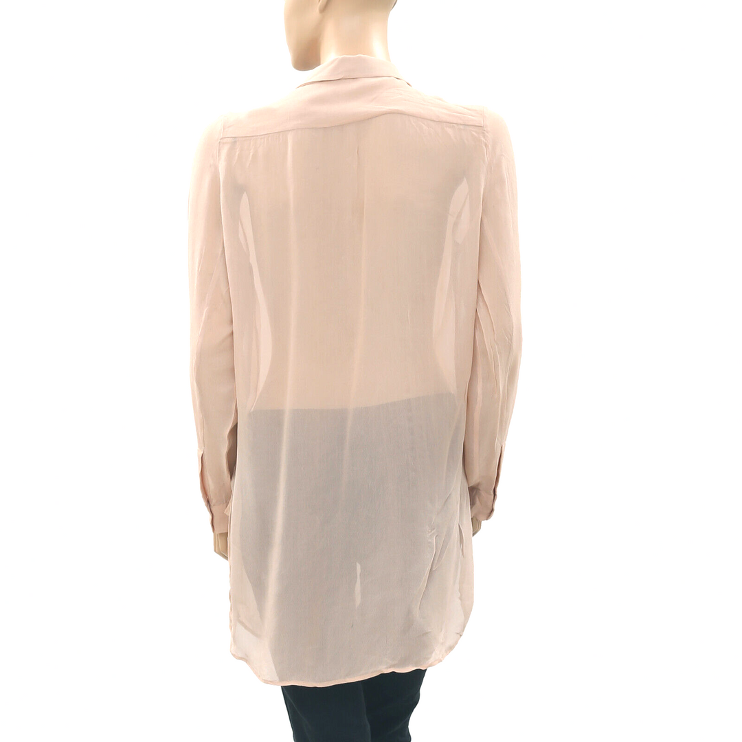 Day Birger ET Mikkelsen Sheer Peach Tunic Shirt Top