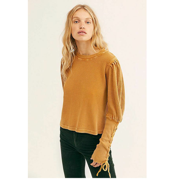 Free People FP One Tasha Thermal Blouse Top