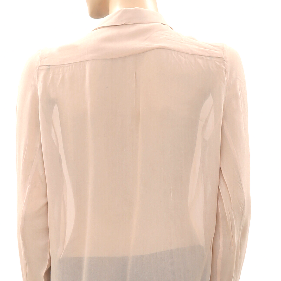 Day Birger ET Mikkelsen Sheer Peach Tunic Shirt Top