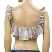 Tularosa Penelope Multi Striped Printed Cropped Top S