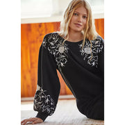 Daily Practice by Anthropologie Embroidered Sweatshirt Tunic Dress