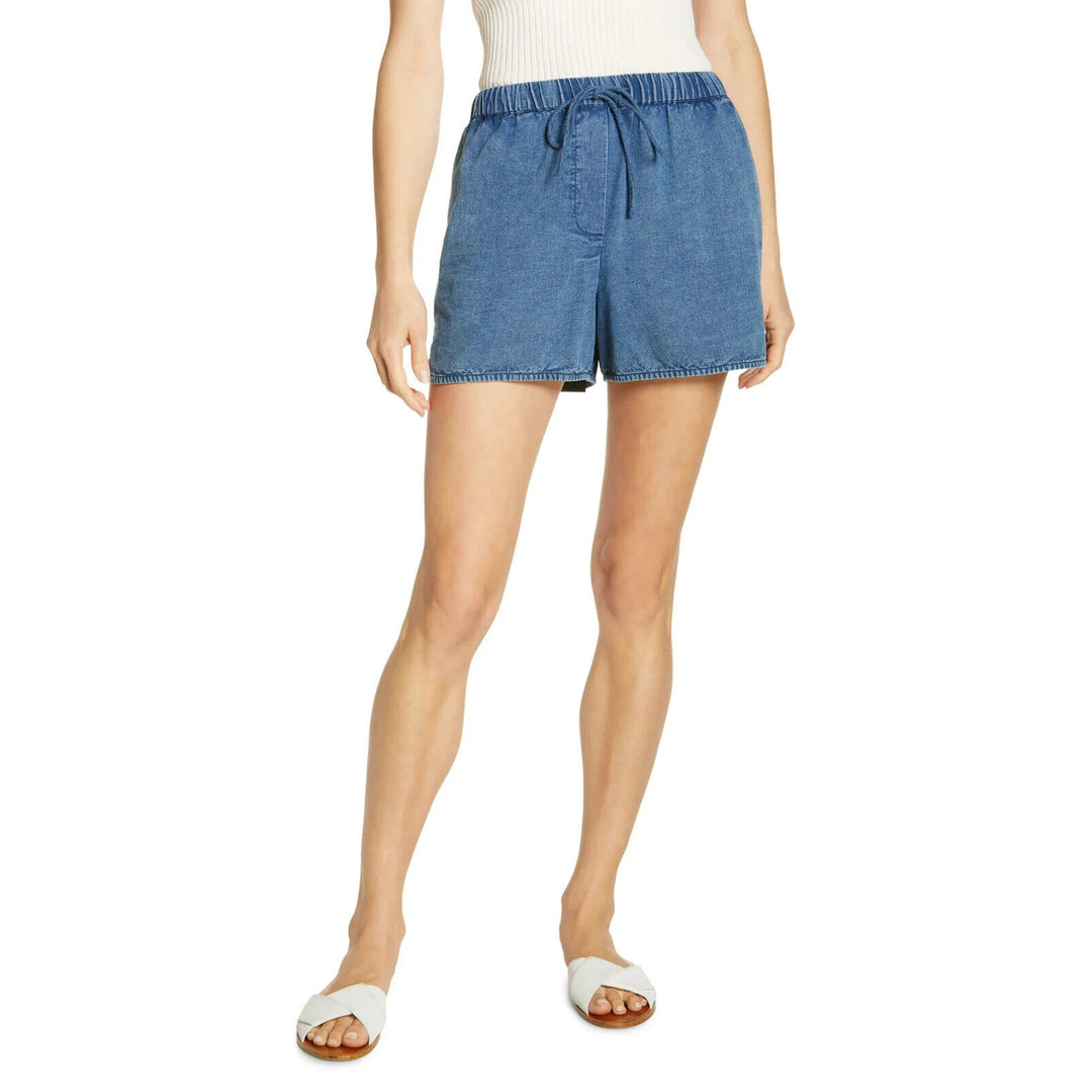 Nili Lotan Tilly Cotton Chambray Shorts