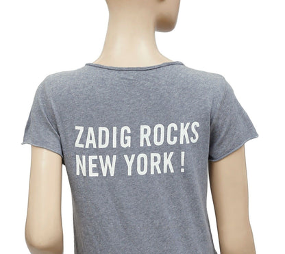Zadig &amp; Voltaire 靛蓝灰色 T 恤短袖衬衫上衣 S