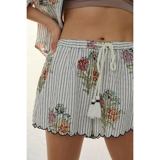 Anthropologie Ella Floral Printed High Waisted Shorts