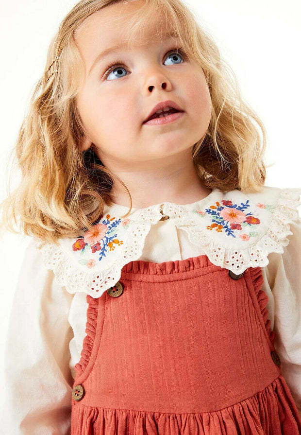 Next Baby Kids Girls Embroidered Buttondown Top