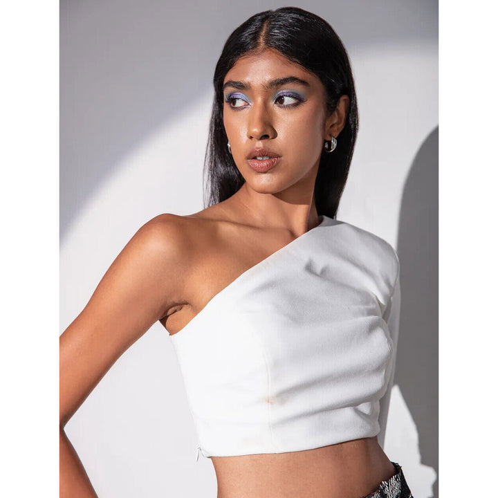 RSVP Nikhil Thampi White An Angel Among Us Cropper Top
