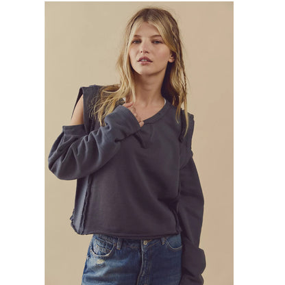Free People We The Free Davis Cold Shoulder Pullover Top