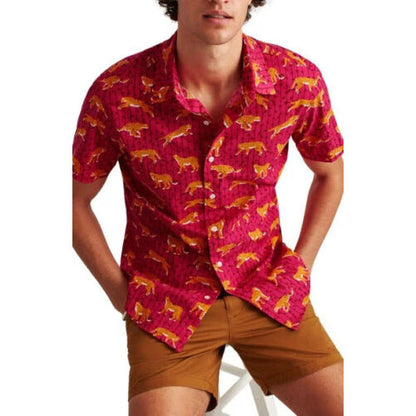 BONOBOS Riviera Leopard Print Button-Up Men's Shirt