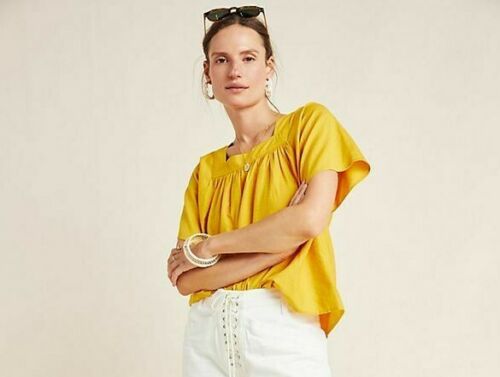 Frye x Anthropologie Marin Yellow Blouse Top