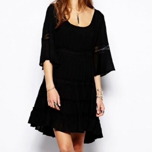 Free People Dream Cloud Black Mini Dress White Chocolate Couture Free People Dream Cloud Black Mini Dress White Chocolate Couture