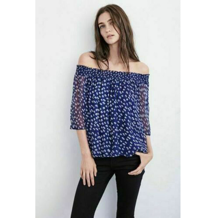 Velvet by Graham & Spencer Anthropologie Vida Iman Print Blouse Top