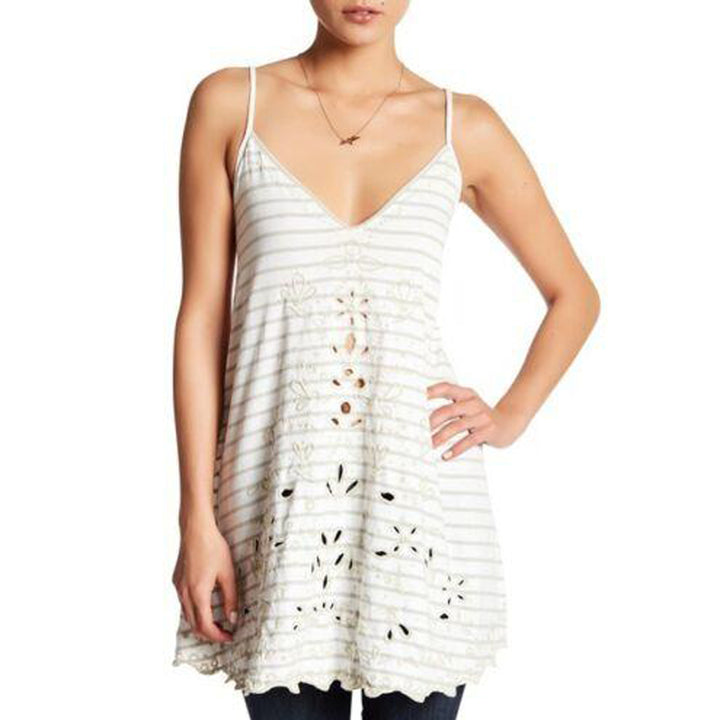 Free People Seafaring Embroidered Cami Tunic Top