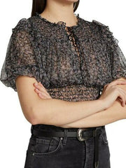 Free People Beatrice Ruffle Blouse Top