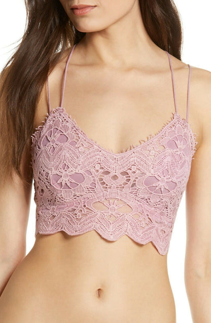Free People FP One Ilektra Bralette Embroidered Lace Crop Top