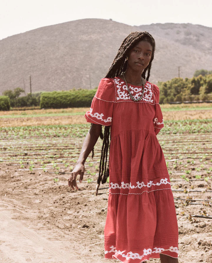 The Great Heirloom Red Midi Dress