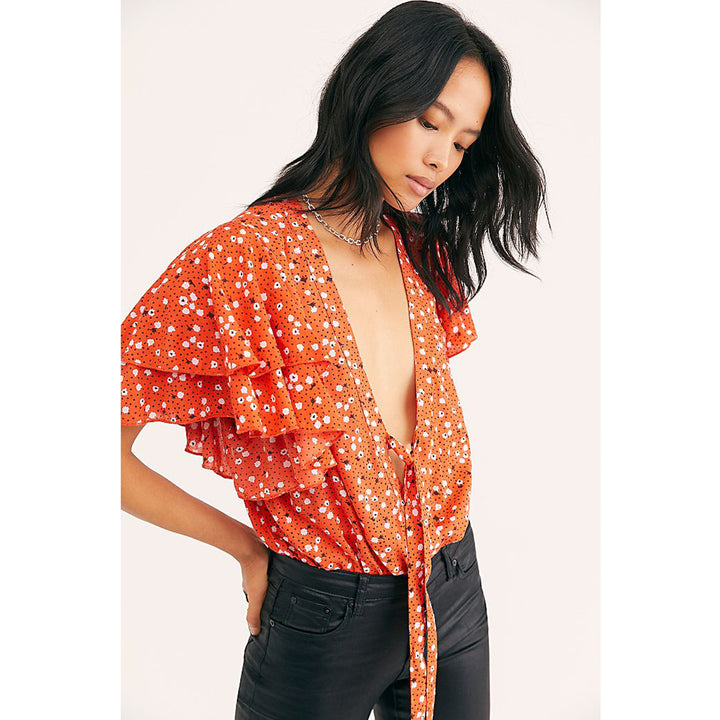 Intimately Free People Call Me Later Printed Bodysuit Top