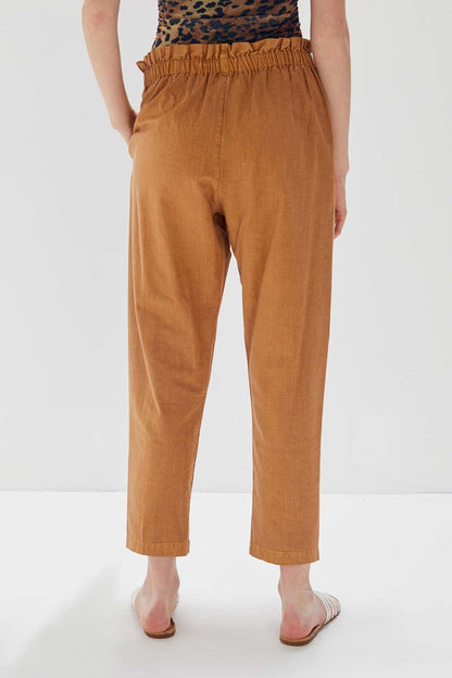 Urban Outfitters Kahn Linen Tapered Paperbag Pants
